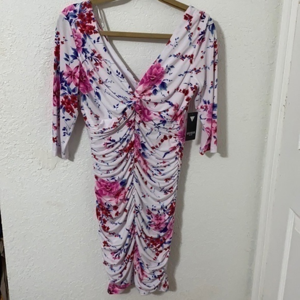 Guess floral ruched dress
